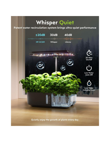 Jardín Hidropónico URUQ 12 Cápsulas con Luz LED Ajustable Jardín Hidropónico URUQ 12 Cápsulas con Luz LED Ajustable
