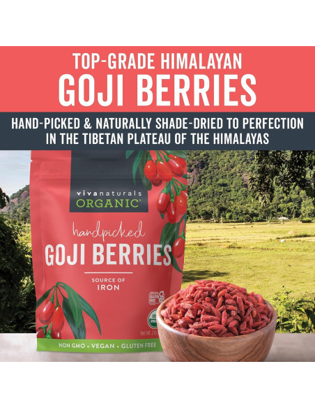 Berries de Goji Orgánicas Viva Naturals 0.91 kg Sin GMO Berries de Goji Orgánicas Viva Naturals 0.91 kg Sin GMO