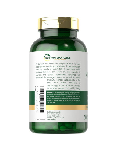 Suplemento Hongo Reishi Carlyle 5000mg 300 Cápsulas Sin OGM