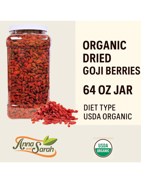 Baya de Goji Secas Orgánicas Anna y Sarah 1814 g - Superfood Baya de Goji Secas Orgánicas Anna y Sarah 1814 g - Superfood