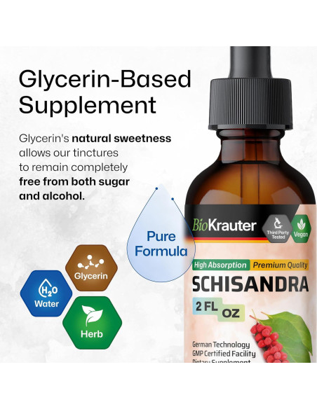 Gotas de Schisandra Bio Krauter 60 ml - Suplemento Natural Vegano Gotas de Schisandra Bio Krauter 60 ml - Suplemento Natural Vegano