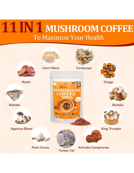 Café de Hongo Orgánico Gomhoreye 150g - 11 Hongos Superalimento Café de Hongo Orgánico Gomhoreye 150g - 11 Hongos Superalimento