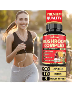 Suplemento de Hongo Satoomi 10 en 1 - Melena de León, Reishi, Cordyceps 2