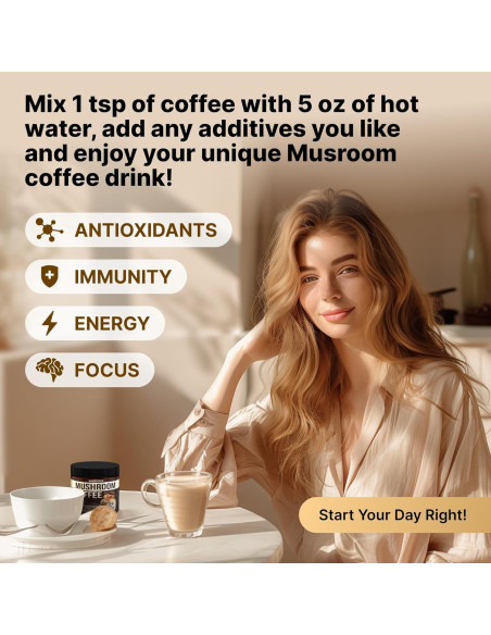 Café de Hongo Orgánico Rasstenix - 9 Adaptógenos - 60 Porciones Café de Hongo Orgánico Rasstenix - 9 Adaptógenos - 60 Porciones