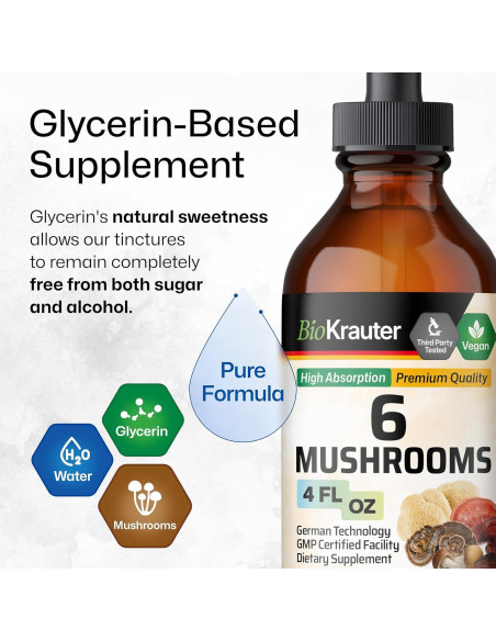 Suplemento de Hongos BioKrauter 6-en-1 - 118.29 ml Suplemento de Hongos BioKrauter 6-en-1 - 118.29 ml