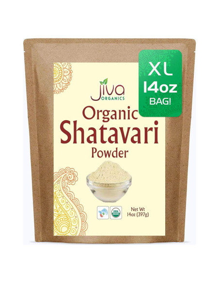 Polvo de Shatavari Orgánico Jiva Organics 396g - Hierba Ayurvédica Pura Polvo de Shatavari Orgánico Jiva Organics 396g - Hierba Ayurvédica Pura