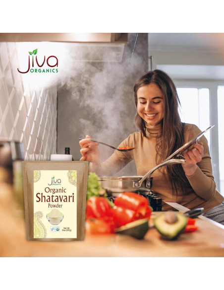 Polvo de Shatavari Orgánico Jiva Organics 396g - Hierba Ayurvédica Pura Polvo de Shatavari Orgánico Jiva Organics 396g - Hierba Ayurvédica Pura
