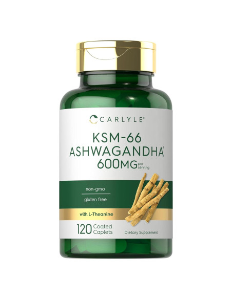 Carlyle KSM-66 Ashwagandha 600mg + L-Theanine 200mg Vegano 120 Tabletas Carlyle KSM-66 Ashwagandha 600mg + L-Theanine 200mg Vegano 120 Tabletas