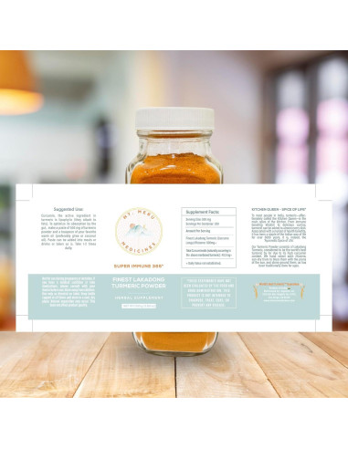 Polvo de Cúrcuma Lakadong YogaSun 100g - No OGM, Alto en Curcumina