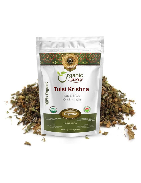 Tulsi Cortada y Tamizada Orgánica Forma - 454 g - Albahaca Sagrada Tulsi Cortada y Tamizada Orgánica Forma - 454 g - Albahaca Sagrada