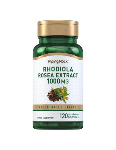Suplemento de Rhodiola Rosea Piping Rock 1000mg 120 Cápsulas