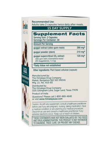Himalaya Guggul 750 mg - Suplemento de Colesterol 60 Cápsulas