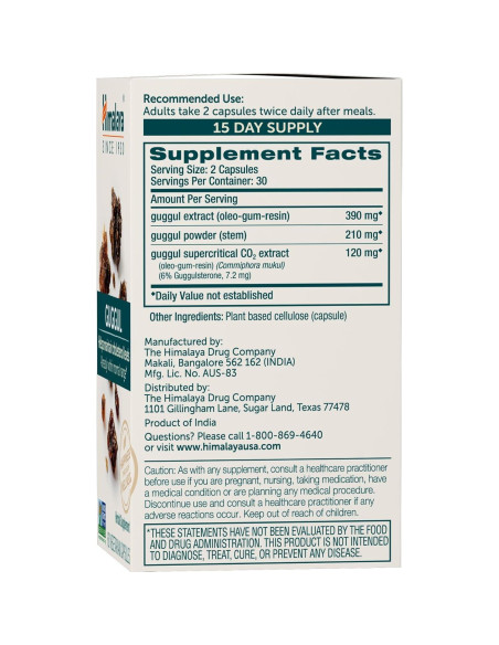 Himalaya Guggul 750 mg - Suplemento de Colesterol 60 Cápsulas Himalaya Guggul 750 mg - Suplemento de Colesterol 60 Cápsulas