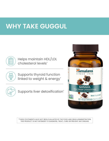 Himalaya Guggul 750 mg - Suplemento de Colesterol 60 Cápsulas