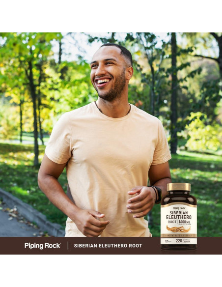 Cápsulas de Eleuthero Siberiano Piping Rock 1600mg - 220 Unidades Cápsulas de Eleuthero Siberiano Piping Rock 1600mg - 220 Unidades