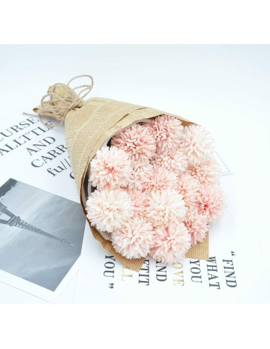 Ramo de flores artificiales crisantemo HoYuanFlo 10 piezas 30 cm