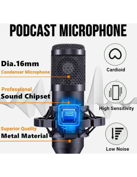 Paquete de Podcast V8S CofeLife con 2 Micrófonos y Mezclador Paquete de Podcast V8S CofeLife con 2 Micrófonos y Mezclador