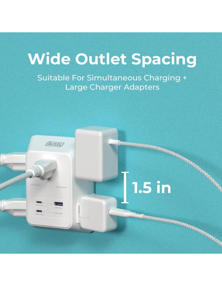 Cargador de pared BLACK+DECKER PD USB 5 salidas 32W Cargador de pared BLACK+DECKER PD USB 5 salidas 32W