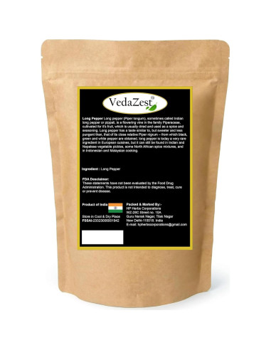 Pimienta Larga VedaZest Entera Piper Longum 100g - Granos Naturales
