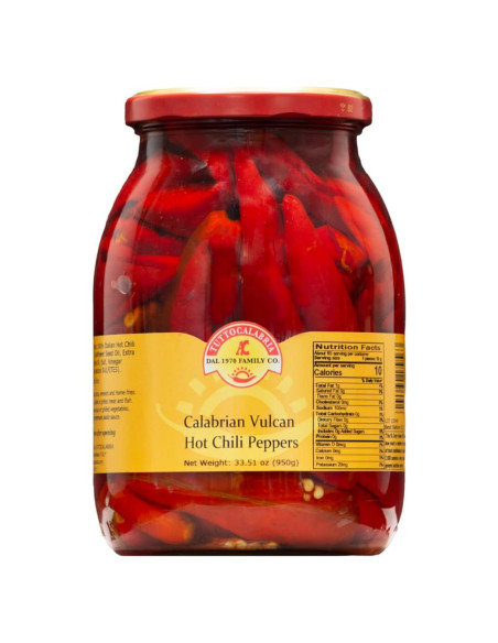 Pimientos Rojos Picantes Largos TuttoCalabria 950 g Pimientos Rojos Picantes Largos TuttoCalabria 950 g