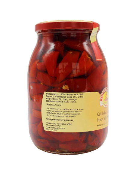 Pimientos Rojos Picantes Largos TuttoCalabria 950 g Pimientos Rojos Picantes Largos TuttoCalabria 950 g