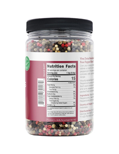 Mezcla de Pimienta Arcoíris Viva Doria 450g - Entera y Esterilizada
