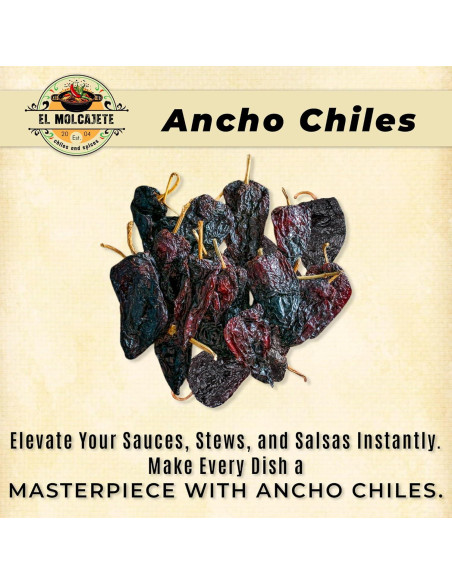 Chiles Ancho Secos 453g Todo Natural - Picante Suave y Dulce Chiles Ancho Secos 453g Todo Natural - Picante Suave y Dulce
