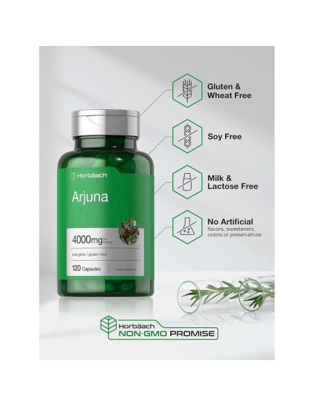 Cápsulas de Arjuna Horbaach 4000mg | 120 Unidades | Sin OGM, Sin Gluten Cápsulas de Arjuna Horbaach 4000mg | 120 Unidades | Sin OGM, Sin Gluten