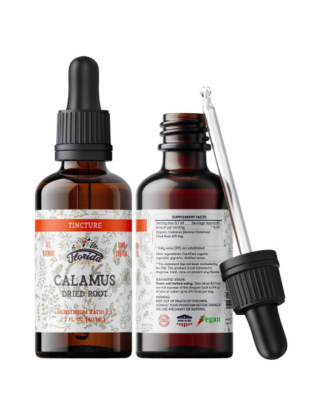 Tintura de Calamus Orgánica Florida Herbs 700 mg 60 ml Tintura de Calamus Orgánica Florida Herbs 700 mg 60 ml