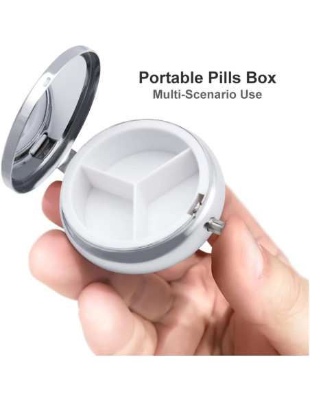 Caja de Pastillas Portátil UYHBJNDRFCBV con 3 Compartimentos Caja de Pastillas Portátil UYHBJNDRFCBV con 3 Compartimentos
