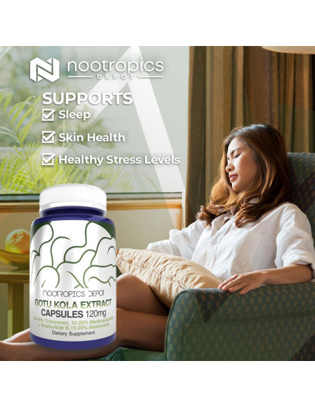 Cápsulas de Gotu Kola Nootropics Depot 120mg 90 Unidades Cápsulas de Gotu Kola Nootropics Depot 120mg 90 Unidades