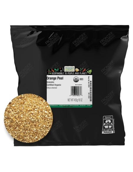 Gránulos de Cáscara de Naranja Orgánica Frontier 0.45 kg Gránulos de Cáscara de Naranja Orgánica Frontier 0.45 kg