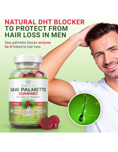 Gominolas de Palmetto Sostenible Purify Life 300mg - Suplemento DHT