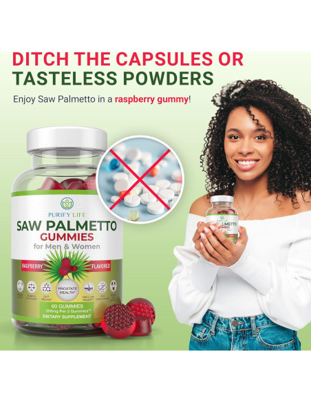 Gominolas de Palmetto Sostenible Purify Life 300mg - Suplemento DHT Gominolas de Palmetto Sostenible Purify Life 300mg - Suplemento DHT