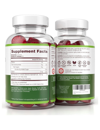 Gominolas de Palmetto Sostenible Purify Life 300mg - Suplemento DHT