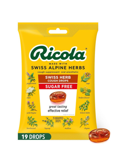 Caramelos para la Tos Sin Azúcar Ricola 19 Unidades Mentol Natural Caramelos para la Tos Sin Azúcar Ricola 19 Unidades Mentol Natural