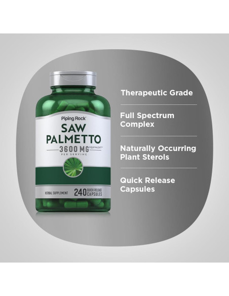 Extracto de Saw Palmetto Piping Rock 3600mg 240 Cápsulas Extracto de Saw Palmetto Piping Rock 3600mg 240 Cápsulas