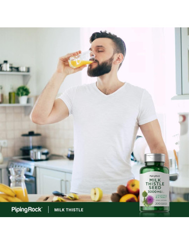 Suplemento de Cardo Mariano Piping Rock 3000mg 200 Cápsulas