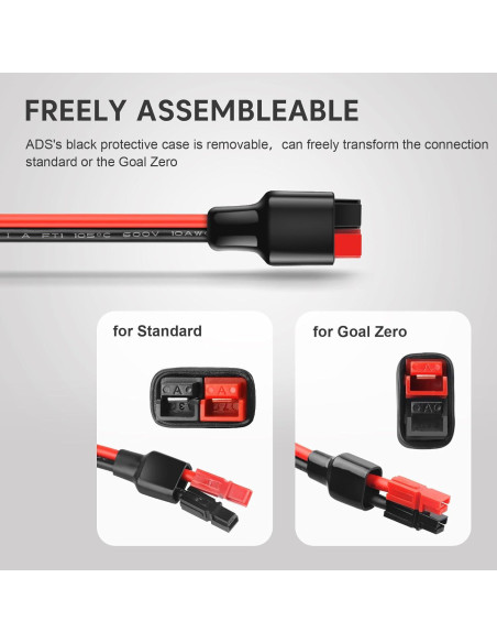 Cable de extensión XT60 hembra a Anderson 10AWG 45A 182cm Cable de extensión XT60 hembra a Anderson 10AWG 45A 182cm