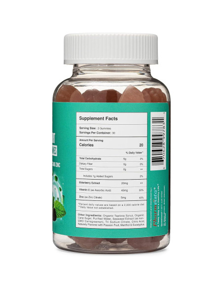 Gomitas Veganas para la Tos y Resfriado Pharmvista 60 Unidades Gomitas Veganas para la Tos y Resfriado Pharmvista 60 Unidades
