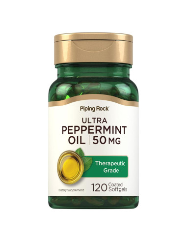 Cápsulas de Gel Suave de Aceite de Menta Piping Rock 50mg 120 Unidades