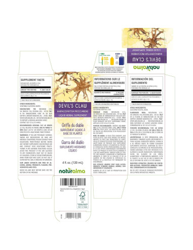 Tintura de Garra del Diablo Naturalma 118.29 ml Sin Alcohol