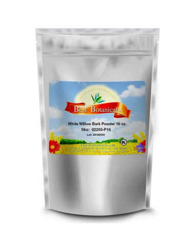 Polvo de Corteza de Sauce Blanco 16 oz. Mejor Botánicos