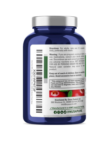 NusaPure Uva Ursi 450mg Extracto 10:1 200 Cápsulas Vegetarianas