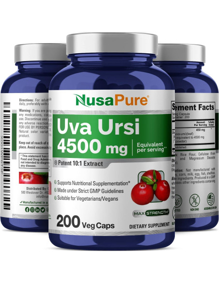 NusaPure Uva Ursi 450mg Extracto 10:1 200 Cápsulas Vegetarianas NusaPure Uva Ursi 450mg Extracto 10:1 200 Cápsulas Vegetarianas