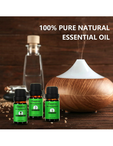 Juego de Aceites Esenciales Puro Elaunva 4 Aromas 10 ml