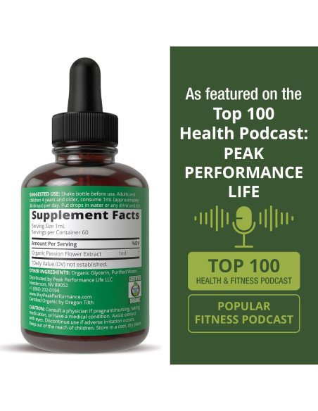 Extracto de Flor de Pasión Orgánico Peak Performance 132g Extracto de Flor de Pasión Orgánico Peak Performance 132g