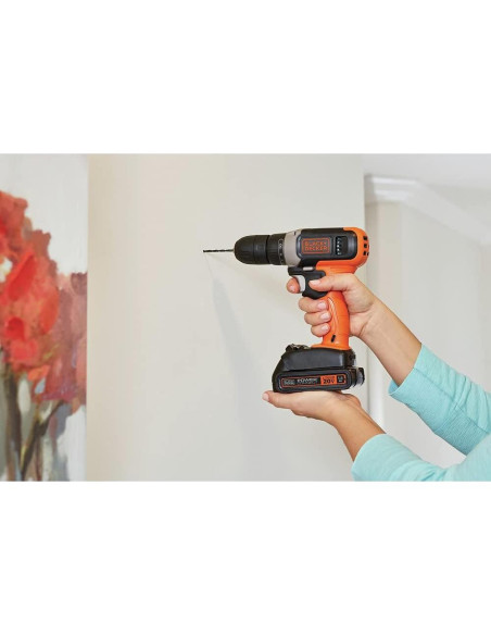 Taladro Inalámbrico BLACK+DECKER 20V MAX con Batería y Cargador Taladro Inalámbrico BLACK+DECKER 20V MAX con Batería y Cargador