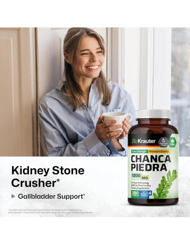 Cápsulas Chanca Piedra BioKrauter 1200 mg - 250 Unidades