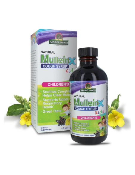 Jarabe para la tos Mullein X Nature's Answer 120 ml - Sin OGM, sin gluten Jarabe para la tos Mullein X Nature's Answer 120 ml - Sin OGM, sin gluten